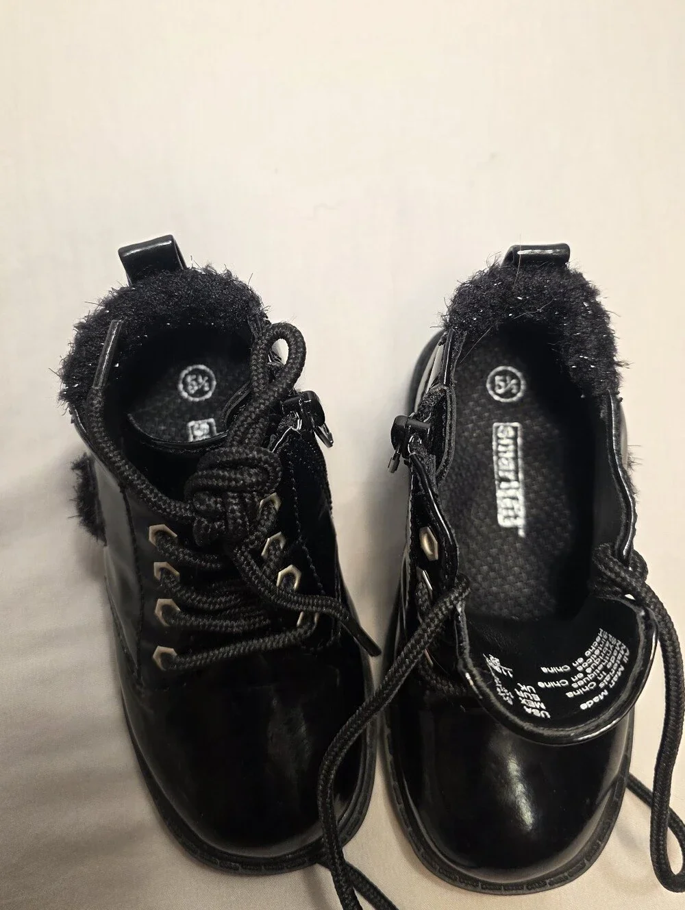 Faux Leather Fur Lined Boots Toddler Shoes